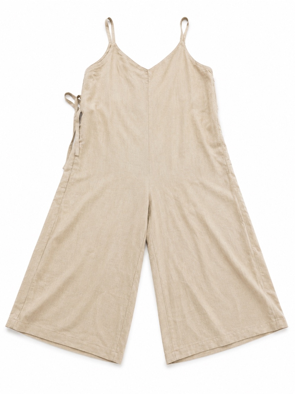 Charlotte Russe Tan Wide-Leg Spaghetti-Strap Jumpsuit